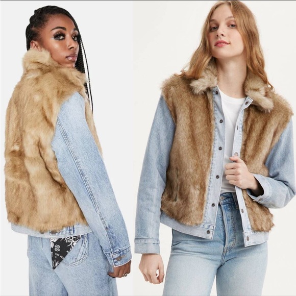 Levi’s jean/faux fur jacket (M) - Picture 6 of 13